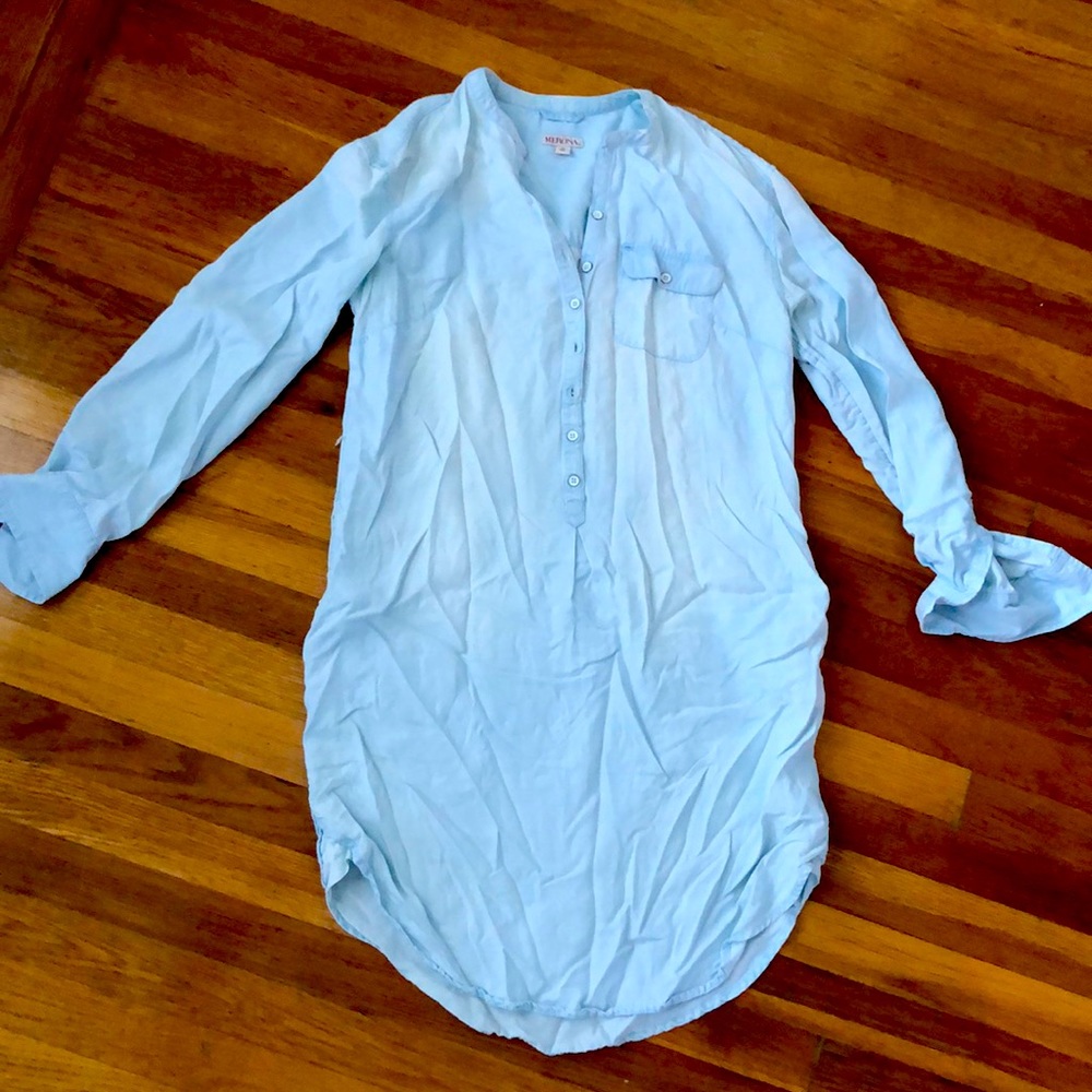 Soft denim dress with pockets